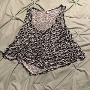 Body Central Black and White Zigzag Tank Top